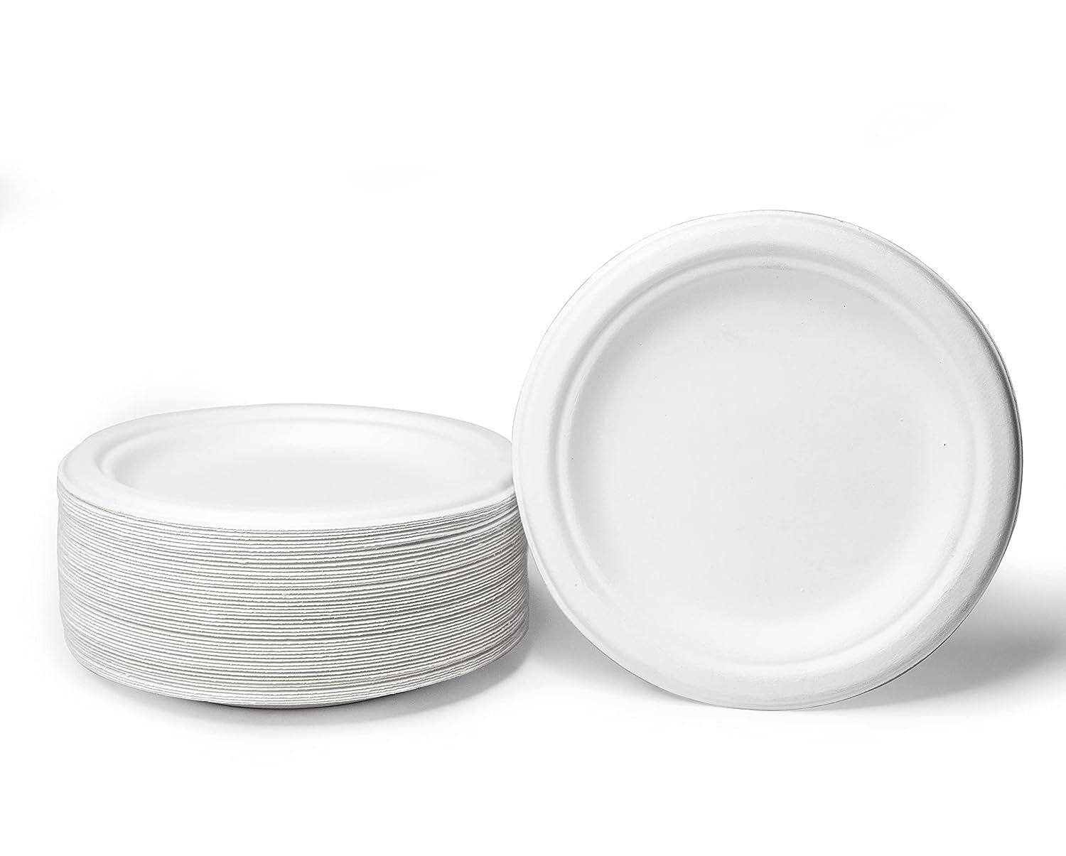 Bagasse Plates White Food Disposable Party Paper Biodegradable 100% Compostable