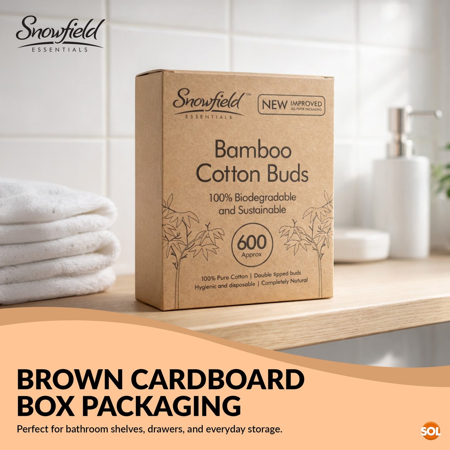 600 Bamboo Cotton Buds Wooden ECO Friendly Makeup Ear Swabs Biodegradable Vegan