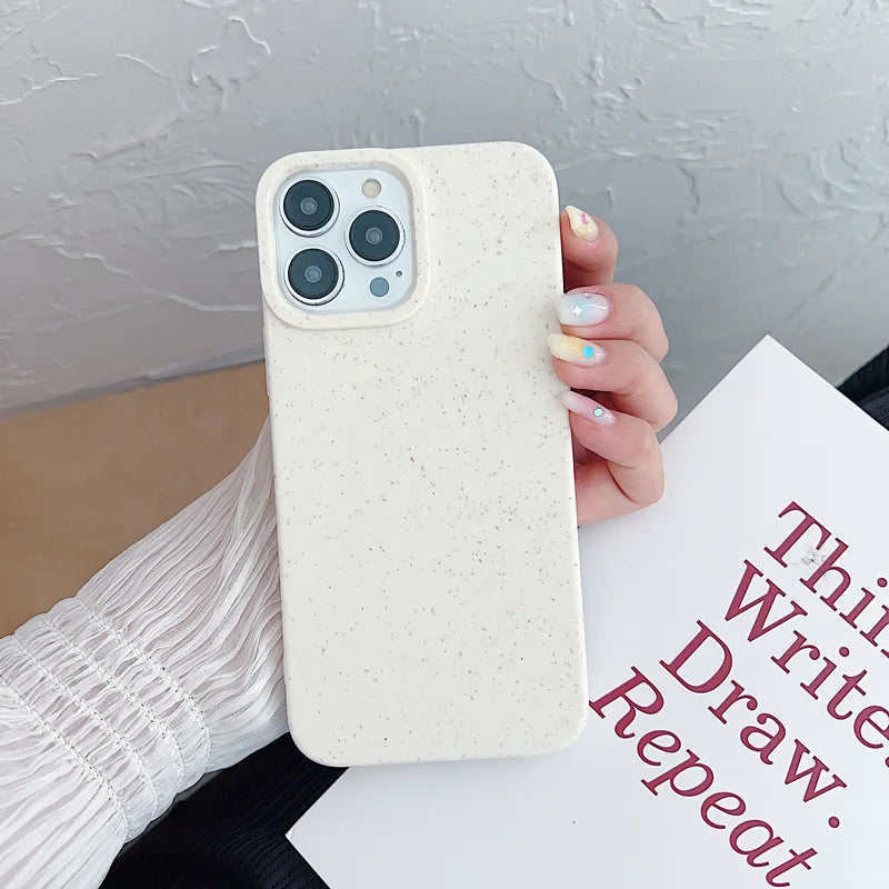 Environmentally Friendly and Biodegradable Wheat Phone Case for Iphone 16 15 14 13 11 12 Pro Max 17Air Soft Cover