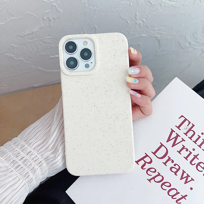 Environmentally Friendly and Biodegradable Wheat Phone Case for Iphone 16 15 14 13 11 12 Pro Max 17Air Soft Cover