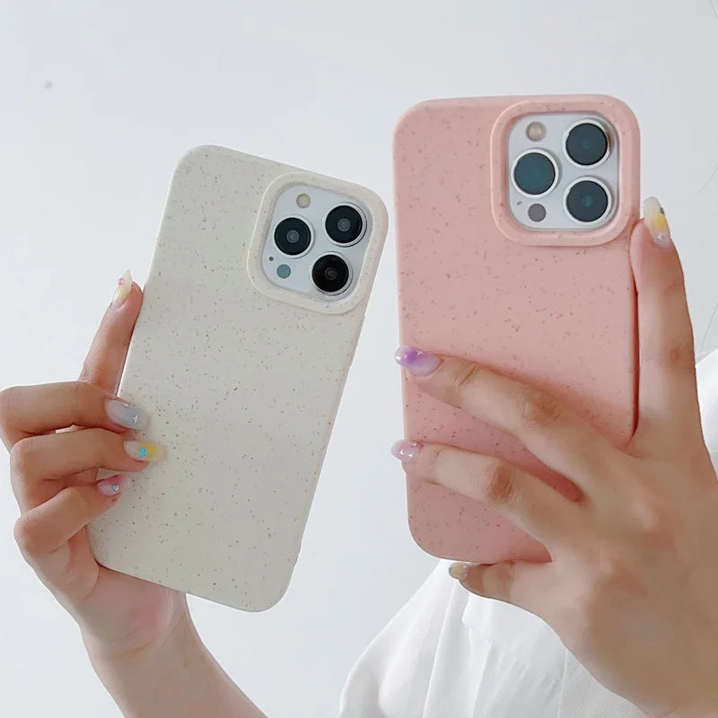 Environmentally Friendly and Biodegradable Wheat Phone Case for Iphone 16 15 14 13 11 12 Pro Max 17Air Soft Cover