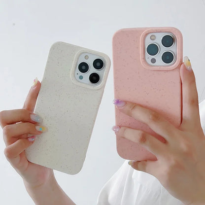 Environmentally Friendly and Biodegradable Wheat Phone Case for Iphone 16 15 14 13 11 12 Pro Max 17Air Soft Cover