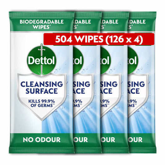 Biodegradable Antibacterial Wipes, 4 X 126 Pack
