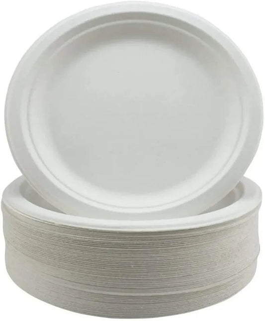 Super Rigid Strong Bagasse Paper Plates Disposable Party Plates Biodegradable