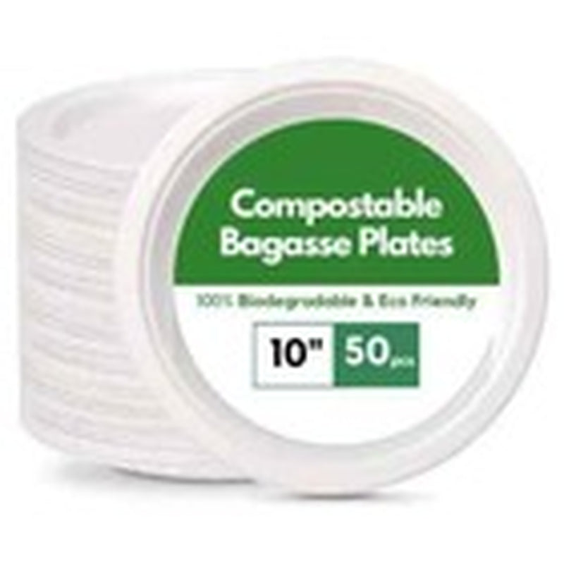 Super Rigid Strong Bagasse Paper Plates Disposable Party Plates Biodegradable