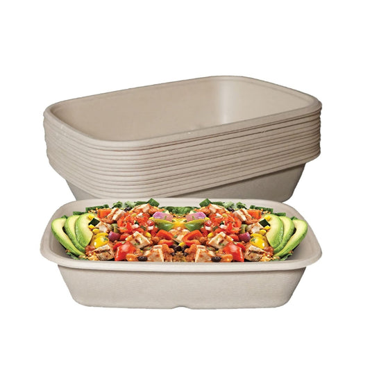 29Oz Compostable Bowls - Biodegradable Sugarcane Takeout Food Containers