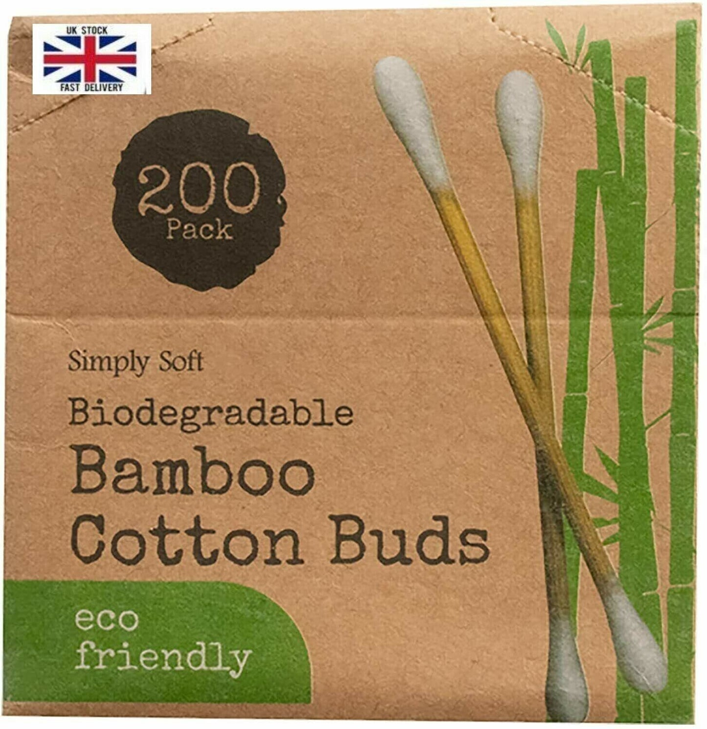 200 PACK |BAMBOO COTTON BUDS | ECO FRIENDLY | BIODEGRADABLE | Certified Organic
