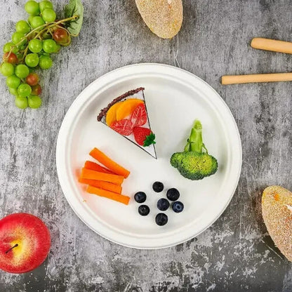 Super Rigid Strong Bagasse Paper Plates Disposable Party Plates Biodegradable