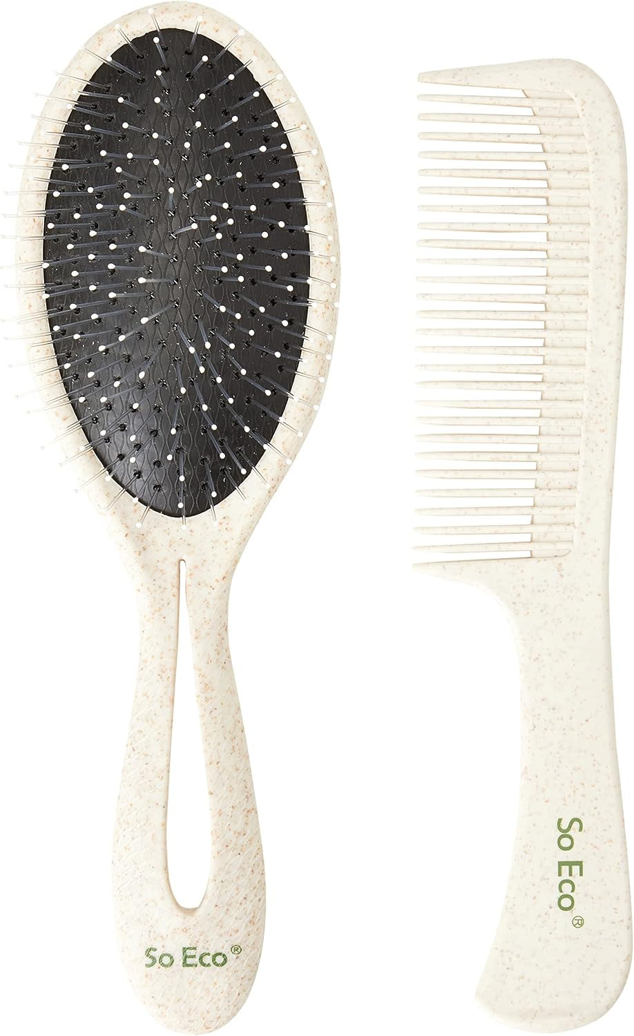 Biodegradable Detangling Hair Set, Beige, 2 Count
