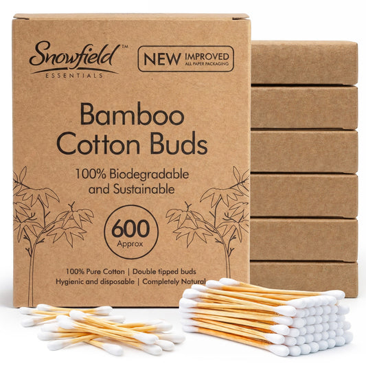 600 Bamboo Cotton Buds Wooden ECO Friendly Makeup Ear Swabs Biodegradable Vegan