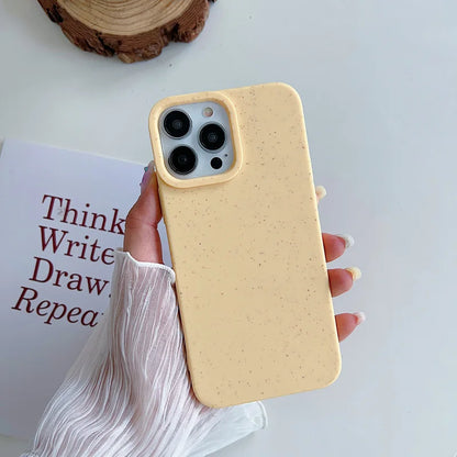 Environmentally Friendly and Biodegradable Wheat Phone Case for Iphone 16 15 14 13 11 12 Pro Max 17Air Soft Cover