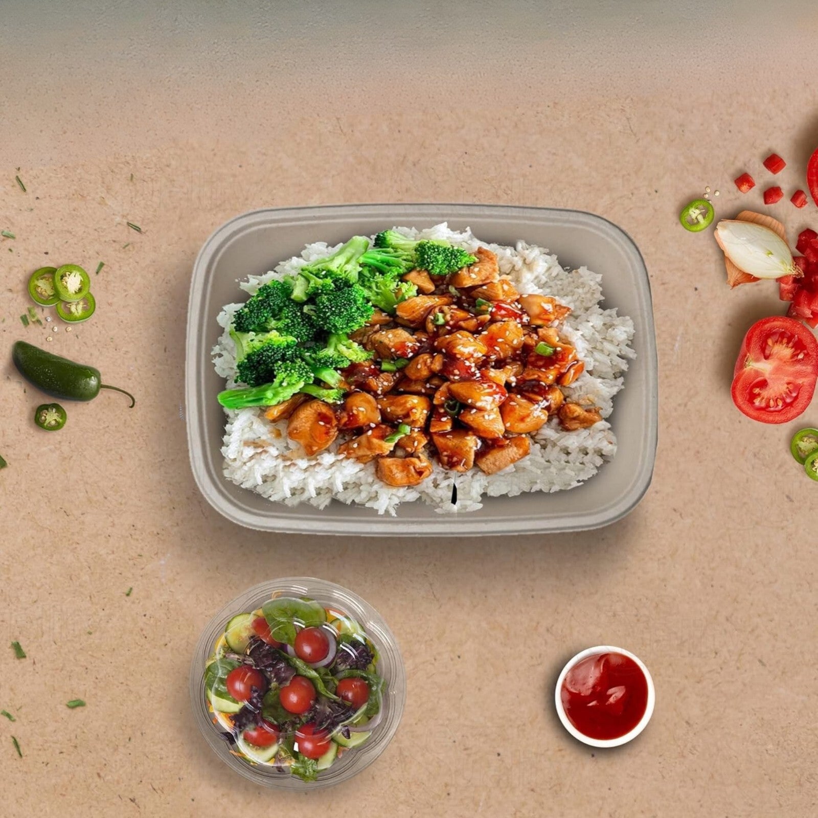 29Oz Compostable Bowls - Biodegradable Sugarcane Takeout Food Containers