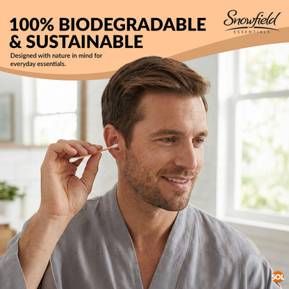 600 Bamboo Cotton Buds Wooden ECO Friendly Makeup Ear Swabs Biodegradable Vegan