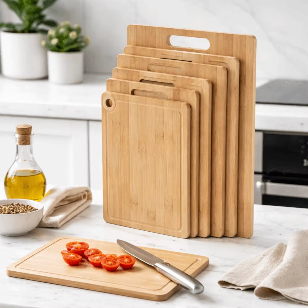 Eco-Friendly Bamboo Wooden Cutting Board Double-Sided Portable Cut Meat Chopping Board Durable Cutting Board Mats Camping