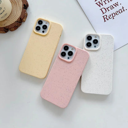 Environmentally Friendly and Biodegradable Wheat Phone Case for Iphone 16 15 14 13 11 12 Pro Max 17Air Soft Cover